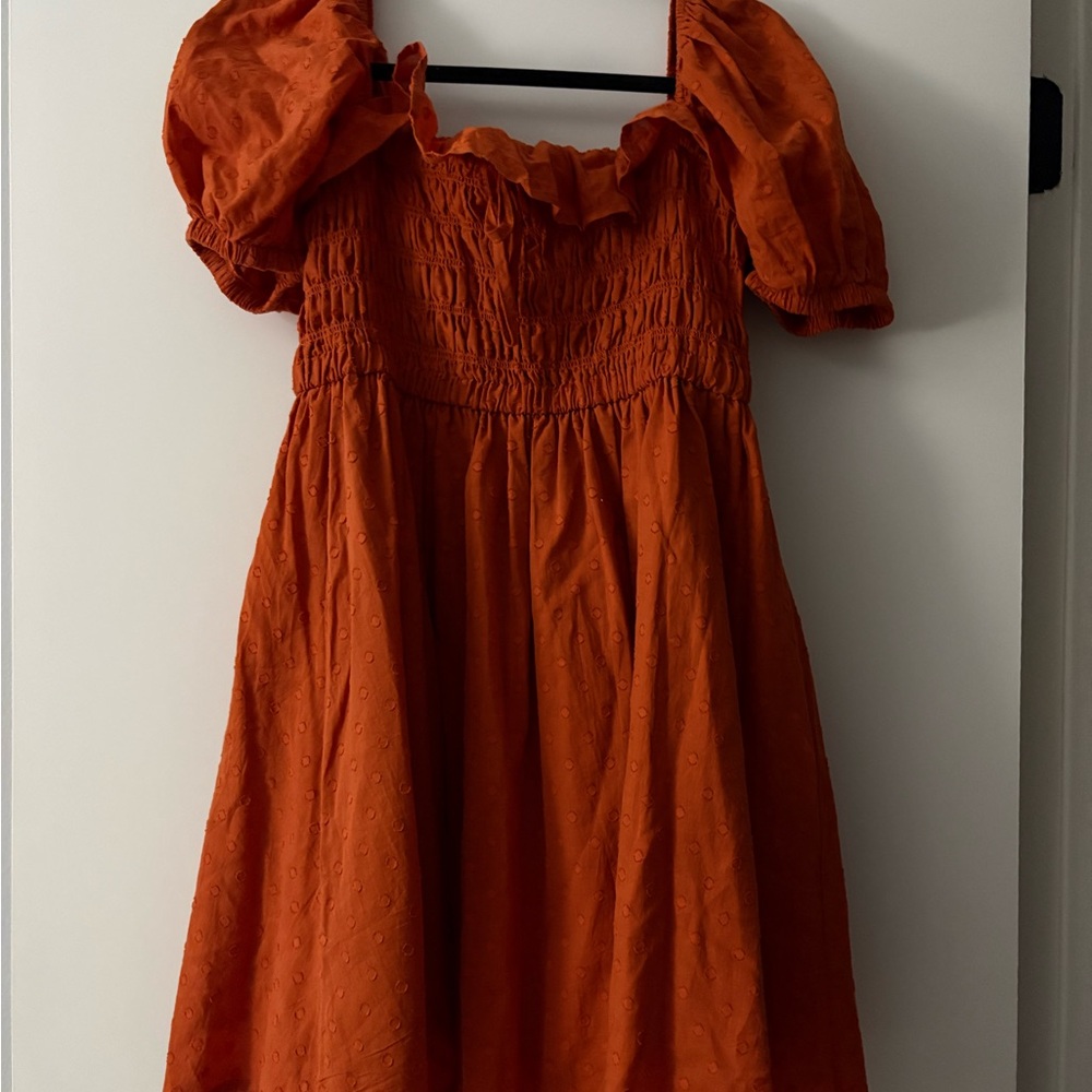 Burnt Orange Off the Shoulder Women’s Dress